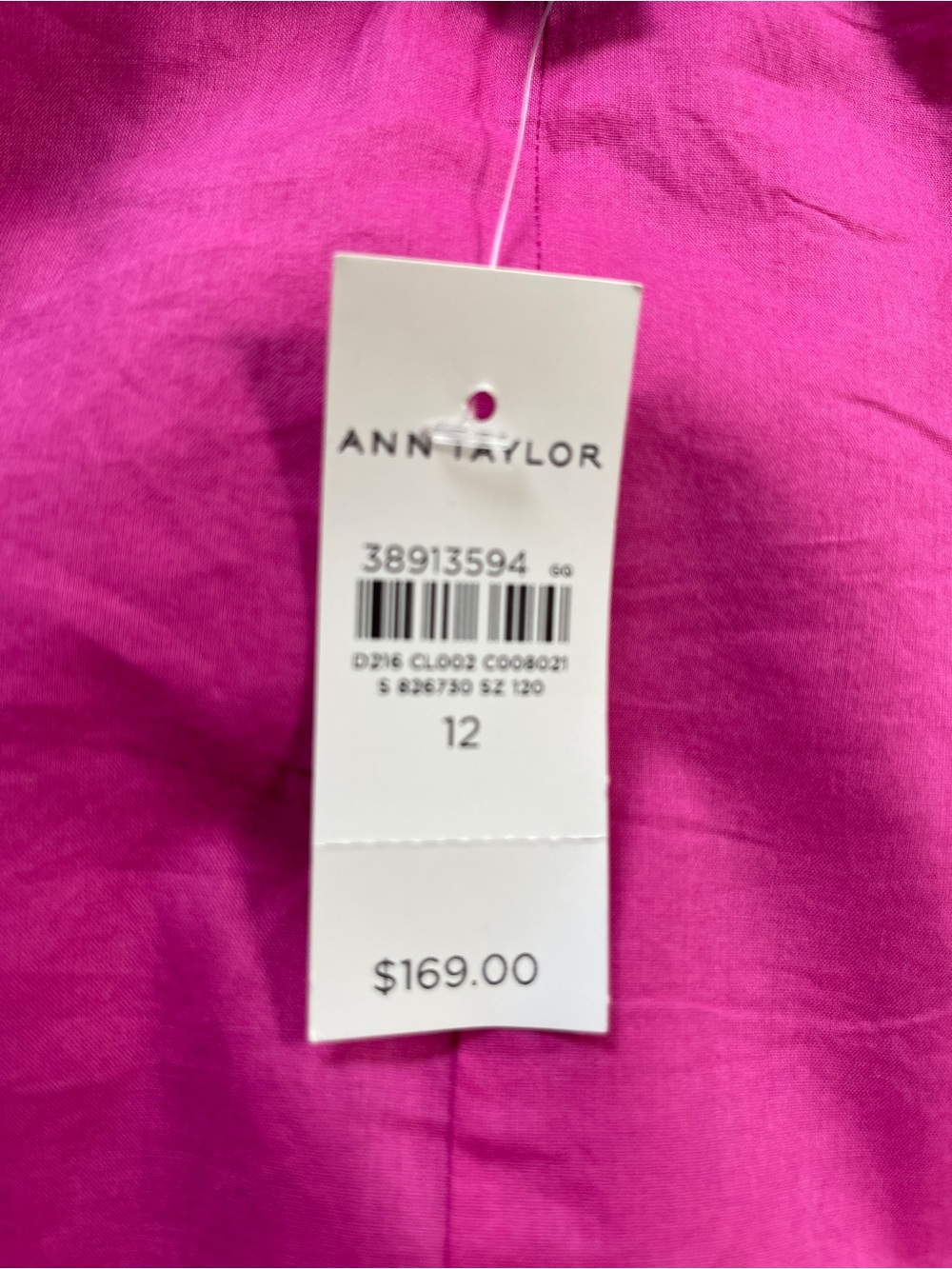 NWT Ann Taylor Fuchsia Linen Blend V-Neck Midi Dress - sz 12 - Picture 8 of 10